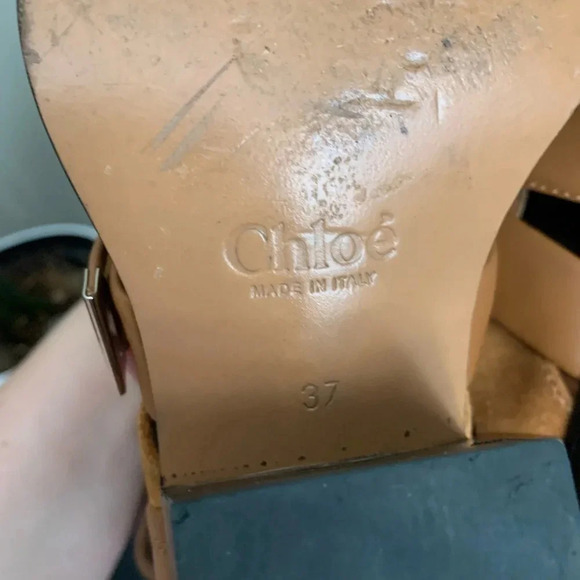 CHLOE Rylee Suede & leather ankle boots with buckles made in Italy size 37 US6.5 - Picture 8 of 12